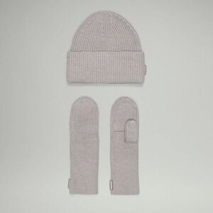 NWT- Lululemon Gray Knit Beanie and Mittens Set- merino wool